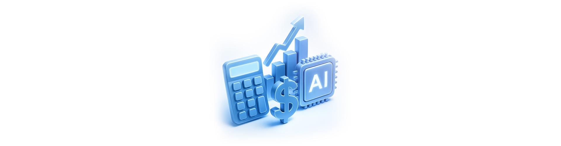 3D illustration depicting AI's impact on finance, highlighting ROI in generative AI technologies.